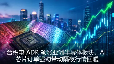 台积电 ADR 领涨亚洲半导体板块，AI 芯片订单强劲带动隔夜行情回暖