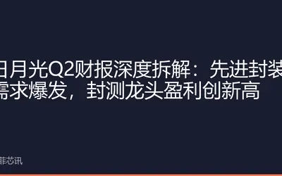 日月光Q2财报深度拆解：先进封装需求爆发，封测龙头盈利创新高