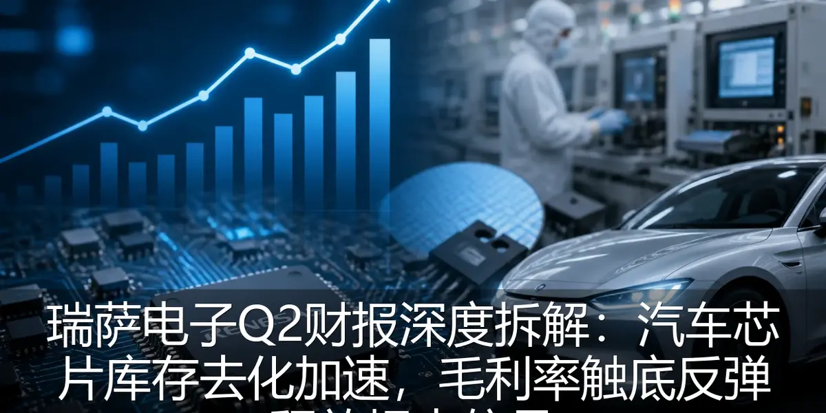 瑞萨电子Q2财报深度拆解：汽车芯片库存去化加速，毛利率触底反弹释放拐点信号