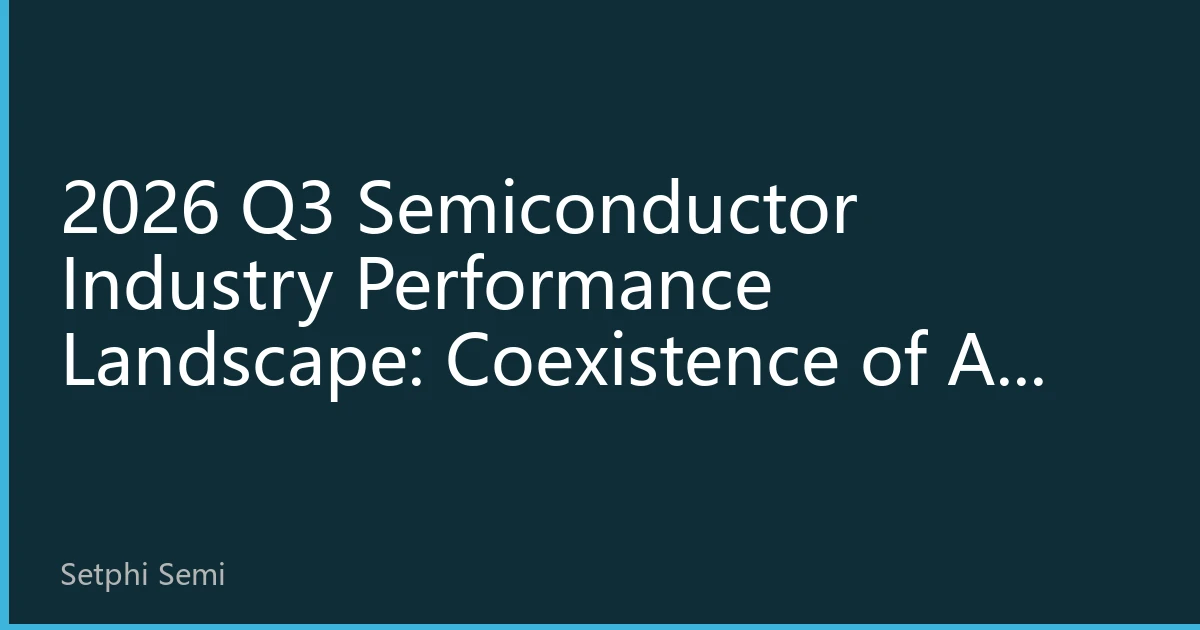 2026 Q3 Semiconductor Industry Performance Landscape: Coexistence of AI Chip Leadership and Mature Process Recovery