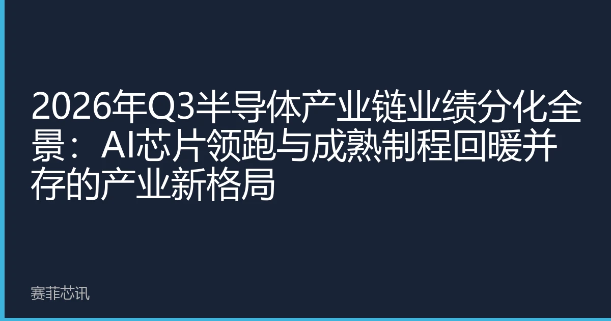 2026年Q3半导体产业链业绩分化全景：AI芯片领跑与成熟制程回暖并存的产业新格局